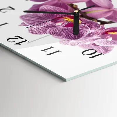 Vierkante glas klok Orchideeën