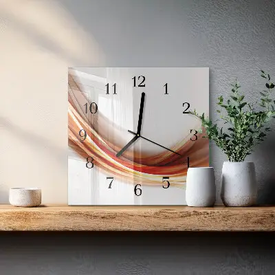 Moderne wandklok glas vierkant Abstracte lijnen
