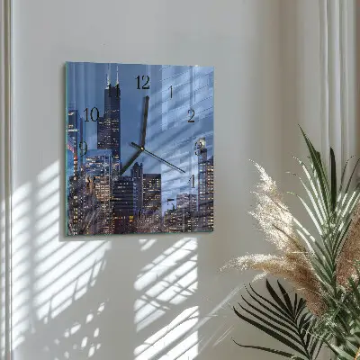 Vierkante glazen klok Horizon