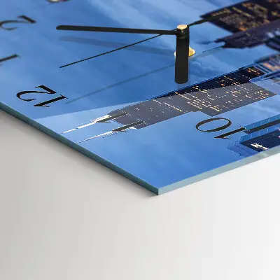 Vierkante glazen klok Horizon