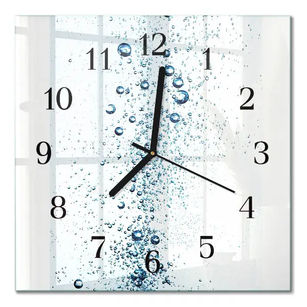 Moderne wandklok glas vierkant Water