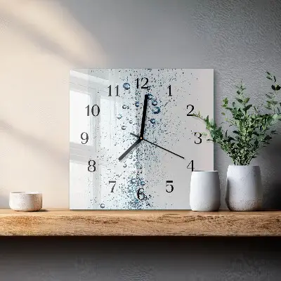 Moderne wandklok glas vierkant Water