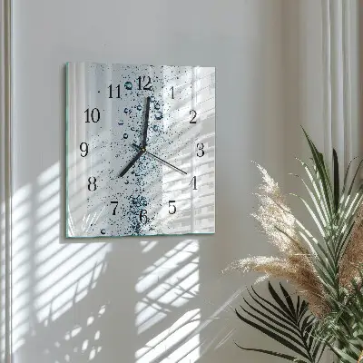 Moderne wandklok glas vierkant Water