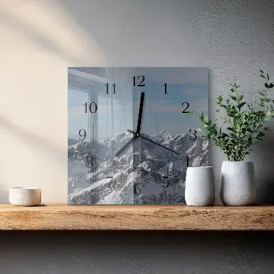 Decoratieve glazen klok vierkant Bergen