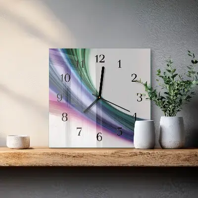 Vierkante glazen klok Abstracte lijnen
