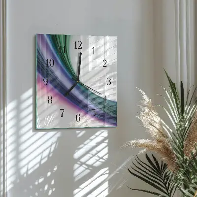 Vierkante glazen klok Abstracte lijnen