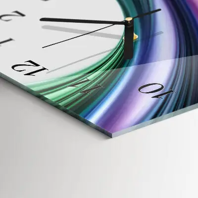Vierkante glazen klok Abstracte lijnen