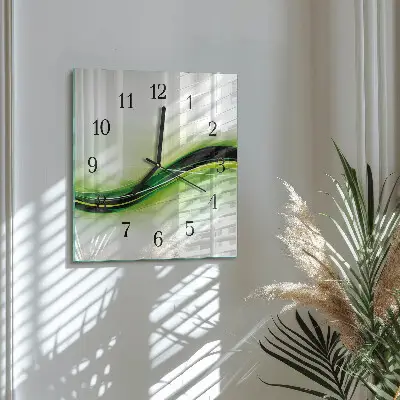 Vierkante glas klok Abstracte lijnen