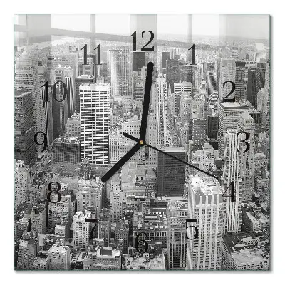 Moderne wandklok glas vierkant Horizon