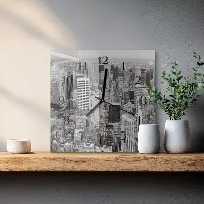 Moderne wandklok glas vierkant Horizon