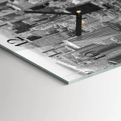 Moderne wandklok glas vierkant Horizon