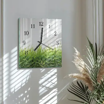 Decoratieve glazen klok vierkant Gras
