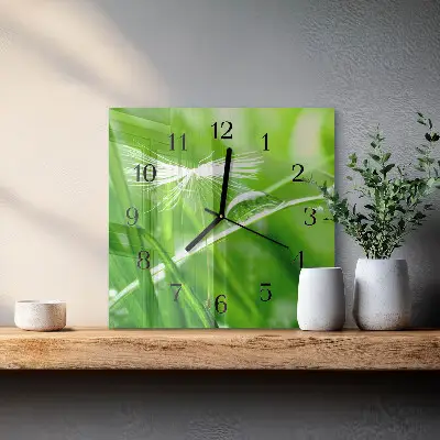 Decoratieve glazen klok vierkant Gras