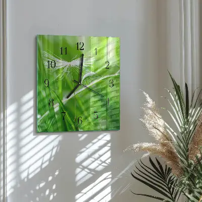Decoratieve glazen klok vierkant Gras
