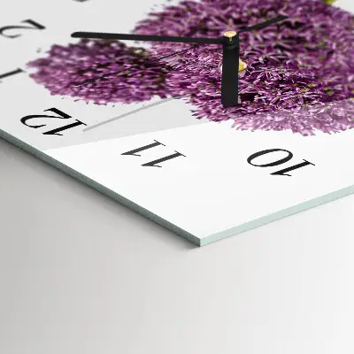 Vierkante glazen klok Bloem