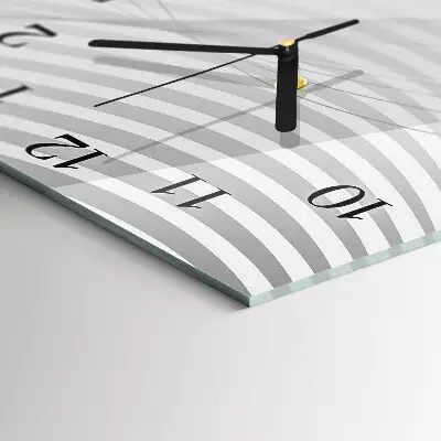 Vierkante glas klok Abstracte lijnen