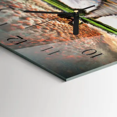Decoratieve glazen klok vierkant Brug in de wei