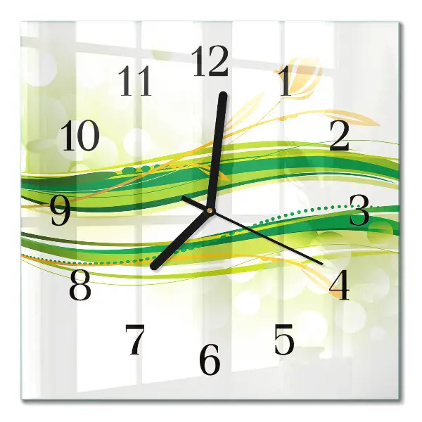 Moderne wandklok glas vierkant Abstracte lijnen