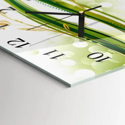 Moderne wandklok glas vierkant Abstracte lijnen