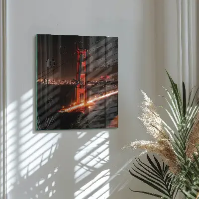 Vierkante glazen klok Brug