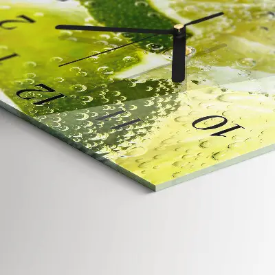 Vierkante glas klok Water met kalk