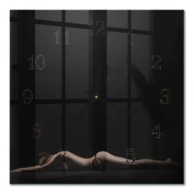 Moderne wandklok glas vierkant Vrouw