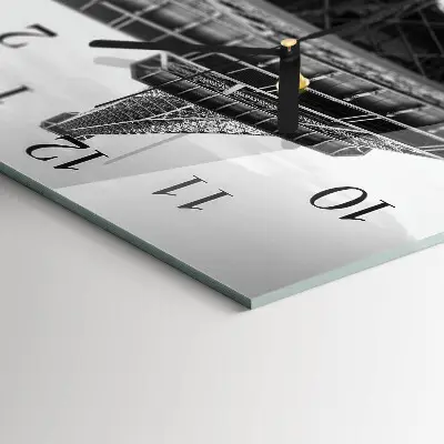 Vierkante glazen klok Eiffeltoren parijs