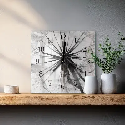 Decoratieve glazen klok vierkant Paardebloem