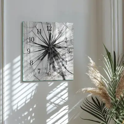 Decoratieve glazen klok vierkant Paardebloem