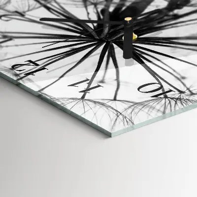 Decoratieve glazen klok vierkant Paardebloem