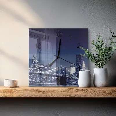 Vierkante glas klok Horizon