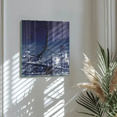 Vierkante glas klok Horizon