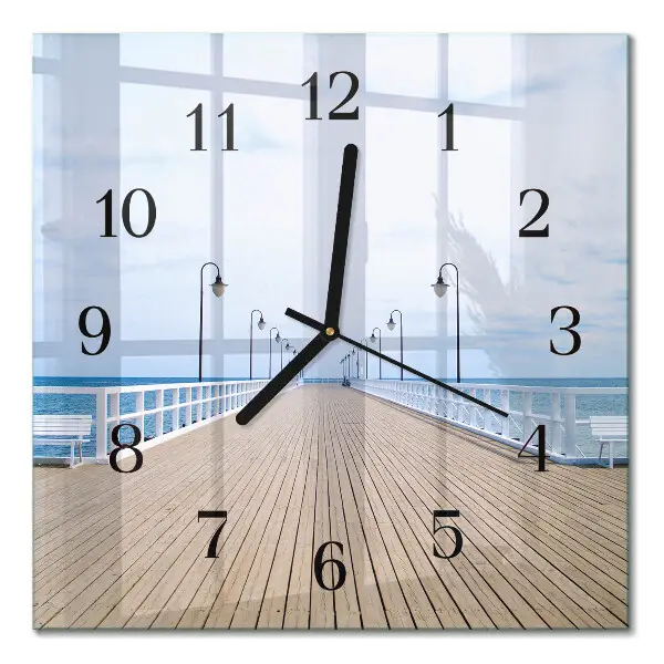 Moderne wandklok glas vierkant Pier