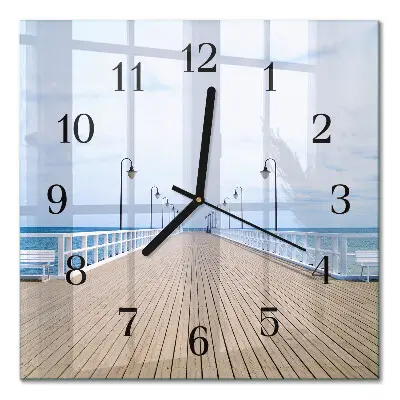 Moderne wandklok glas vierkant Pier
