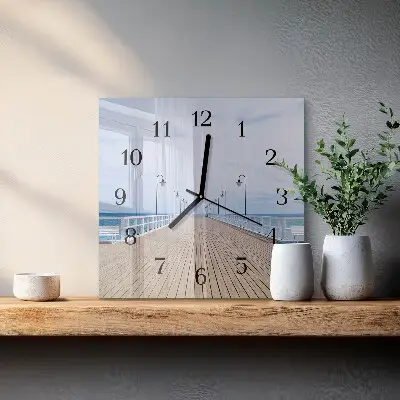 Moderne wandklok glas vierkant Pier