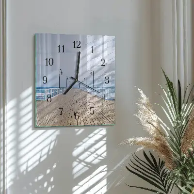Moderne wandklok glas vierkant Pier