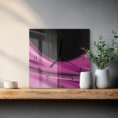 Vierkante glazen klok Abstracte lijnen