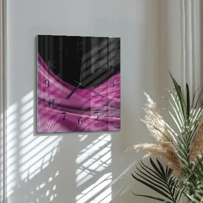 Vierkante glazen klok Abstracte lijnen
