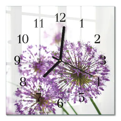 Decoratieve glazen klok vierkant Bloem