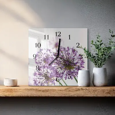Decoratieve glazen klok vierkant Bloem