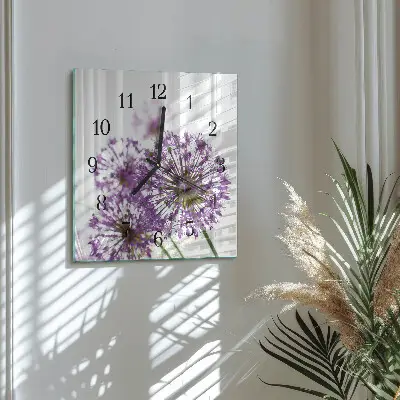 Decoratieve glazen klok vierkant Bloem