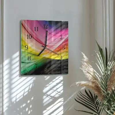 Moderne wandklok glas vierkant Abstracte lijnen