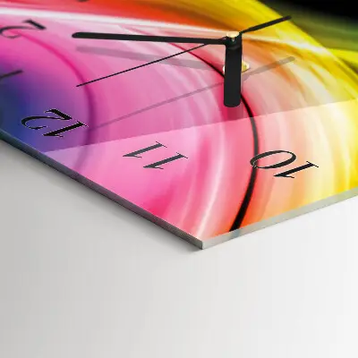 Moderne wandklok glas vierkant Abstracte lijnen