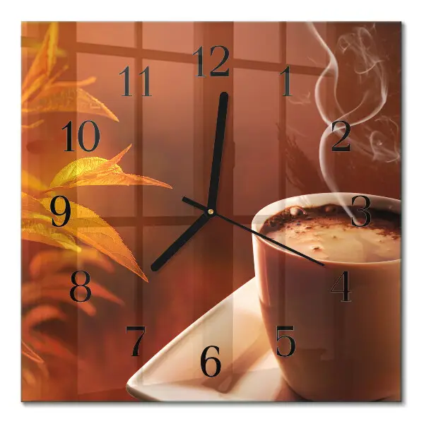 Vierkante glas klok Koffie