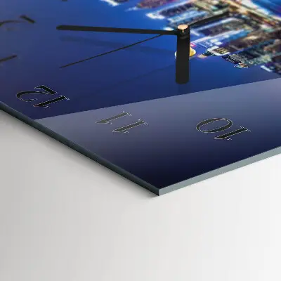 Vierkante glazen wandklok Horizon