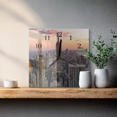 Decoratieve glazen klok vierkant Horizon