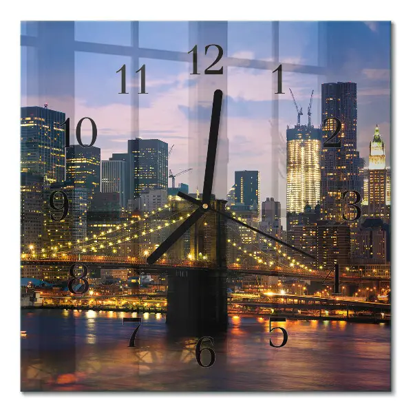 Vierkante glas klok Horizontale brug
