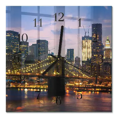 Vierkante glas klok Horizontale brug