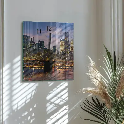 Vierkante glas klok Horizontale brug