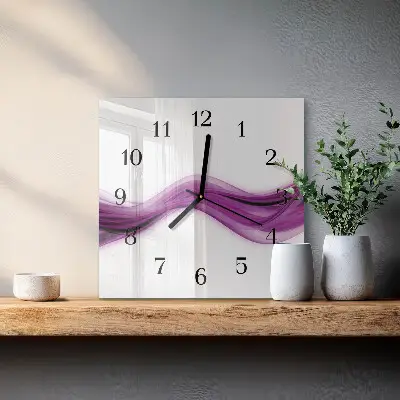 Vierkante glazen klok Abstracte lijnen